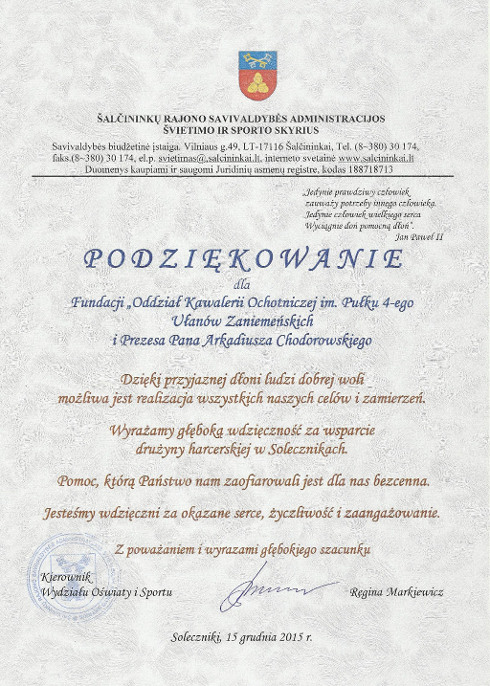 Zostań kawalerzystą - Fundacja Oddział Kawalerii Ochotniczej im. Pułku 4 Ułanów Zaniemeńskich